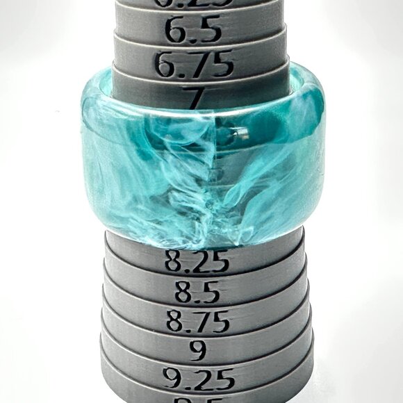 Earth & Sky Vintage Lucite Bangle Duo — 1970s Chunky Stackers — EUC - Picture 8 of 11